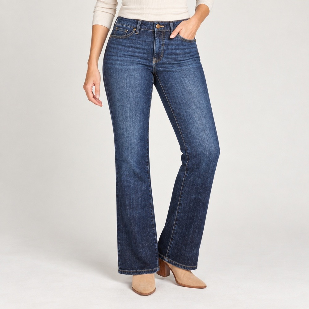 Talbots Barely Boot Jeans Women 6 Blue Dark Wash Stretch Denim Bootcut High Rise